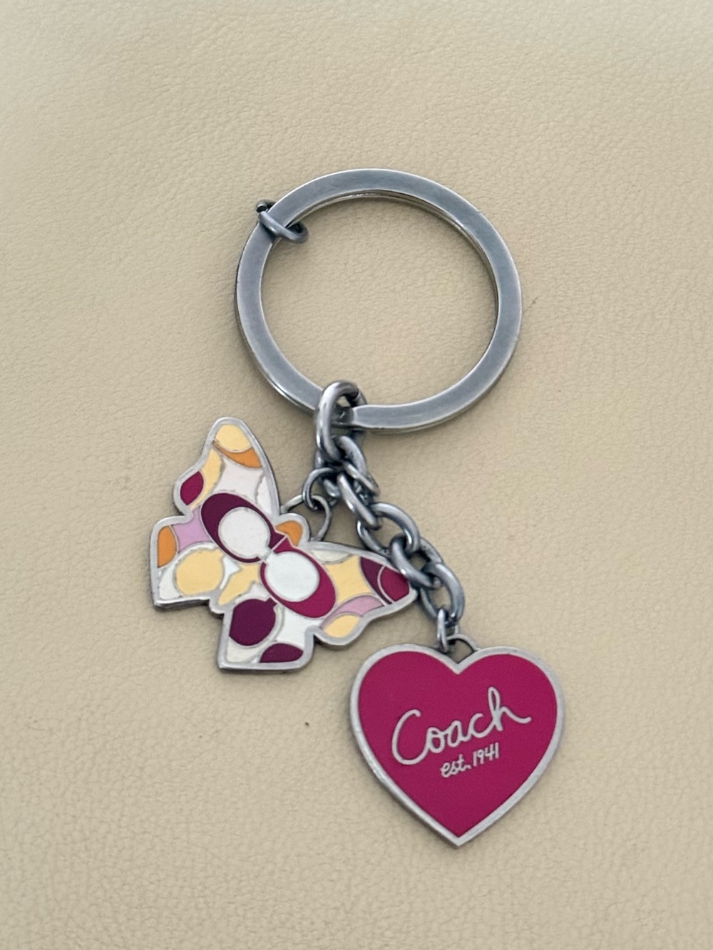 Vintage Y2K coach signature butterfly and heart charm keychain rare